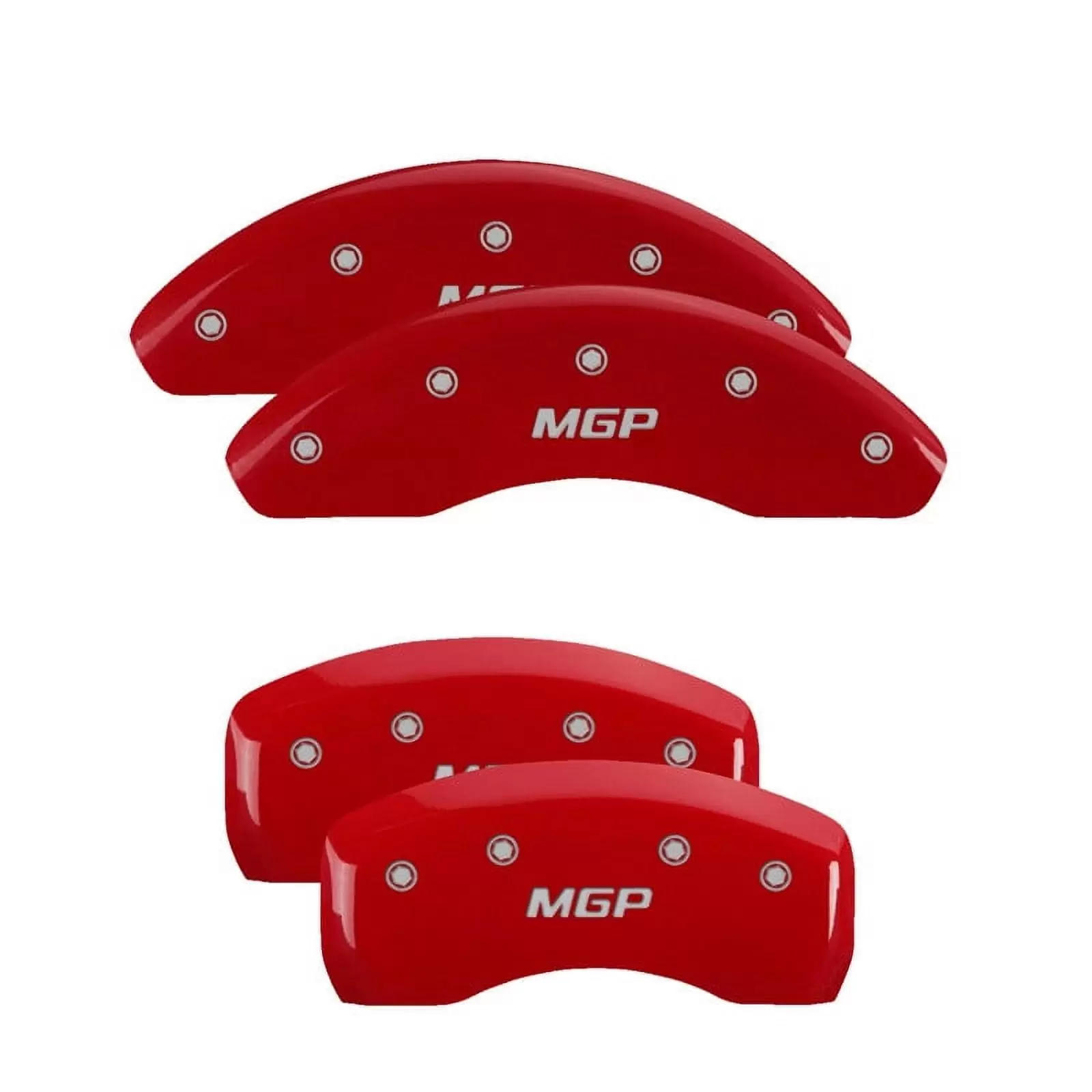 Mgp Caliper Covers 10250Smgprd Mgp Red Powder Coat Finish. Silver Characters.