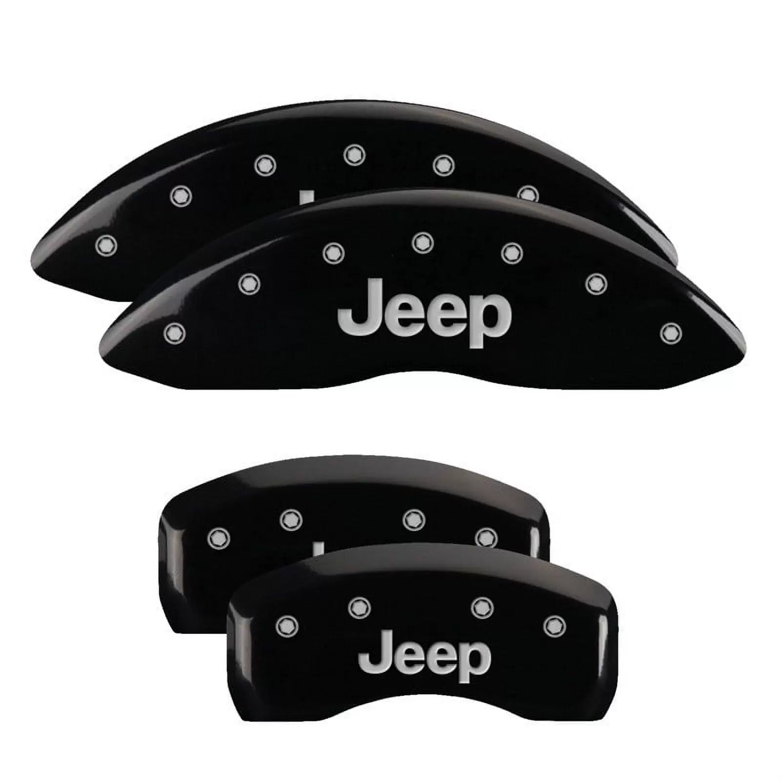 Mgp Caliper Covers 42021Sjepbk Fits/For Jeep Black Powder Coat Finish. Silver