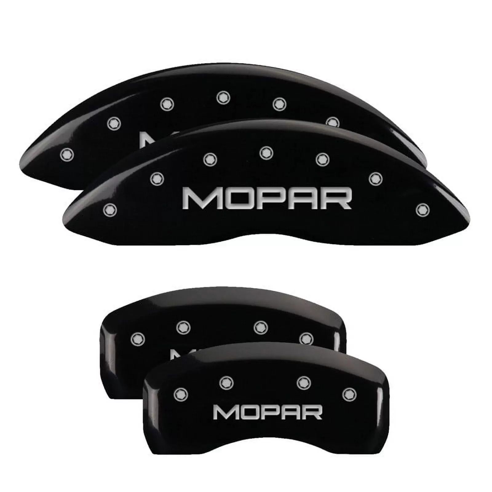 Mgp Caliper Covers 42021Smopbk Fits/For Mopar Black Powder Coat Finish. Silver