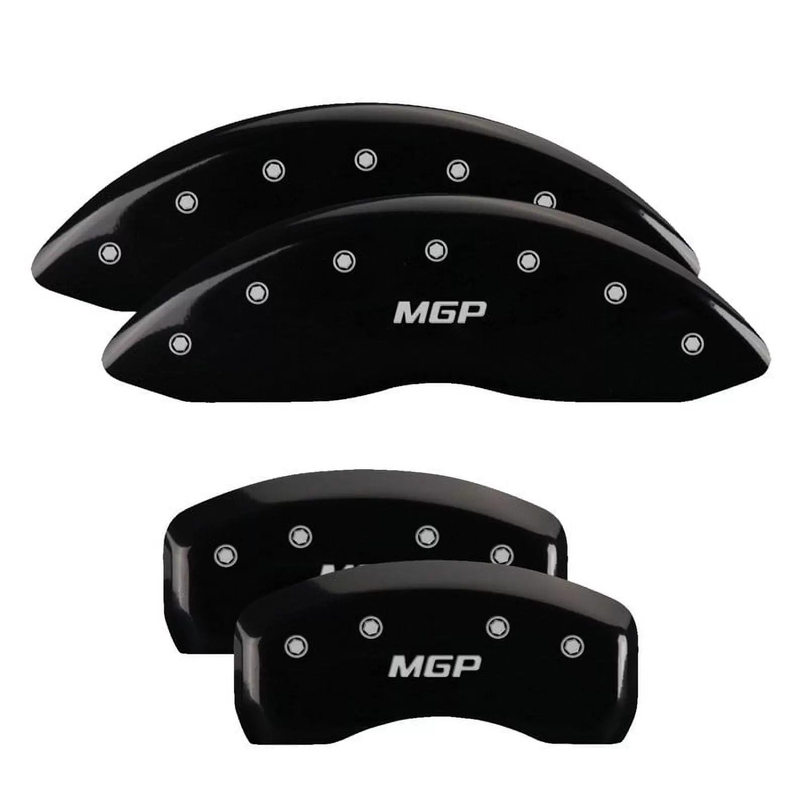 Mgp Caliper Covers 54012Smgpbk Mgp Black Powder Coat Finish. Silver Characters.