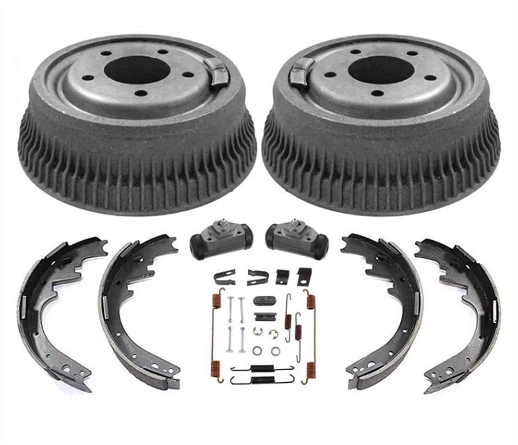 Rear 5 Lug Drums Shoes Wheel Cylinders Spring kit for Dodge Van B150 85-97