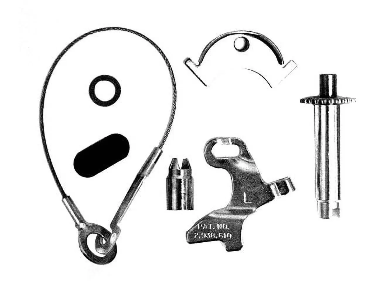 Rear Left Drum Brake Self Adjuster Repair Kit - Compatible with 1975 - 1996 Ford E-150 Econoline Club Wagon 1976 1977 1978 1979 1980 1981 1982 1983 1984 1985 1986 1987 1988 1989 1990 1991 1992