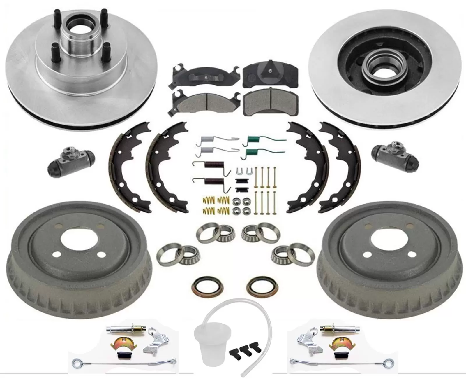 Rotors Brake Pads Drums Shoes Springs Cylinders for Ford Mustang 2.3L 87-93 18pc