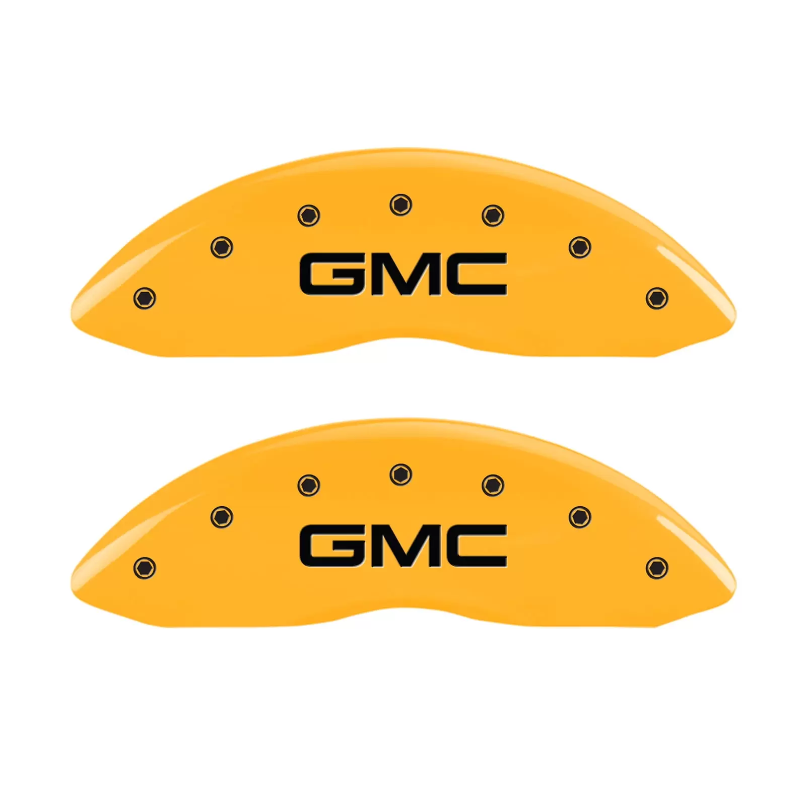 Set of 2 Front Yellow GMC Caliper Covers for 2004-2012 GMC Canyon by MGP