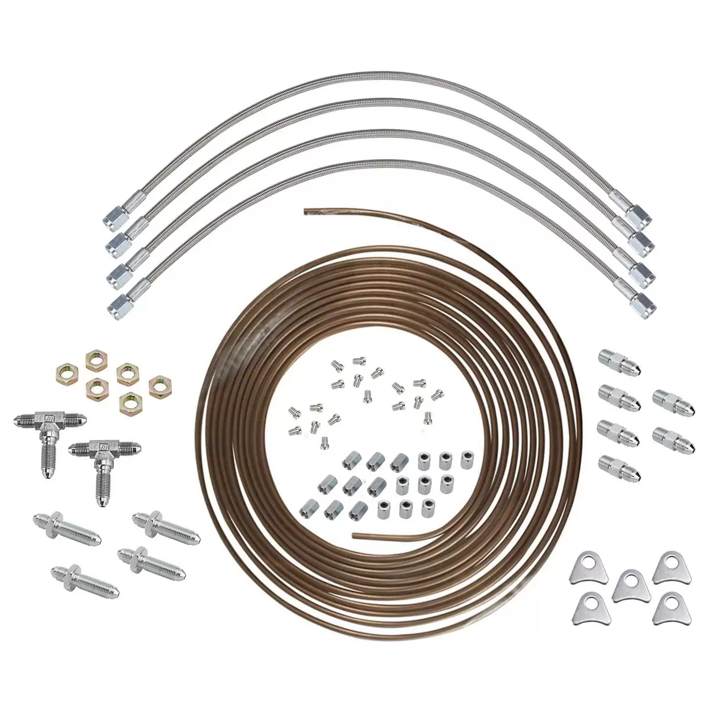 Speedway 3/16 Inch Nickel/Copper AN Brake Line Kit