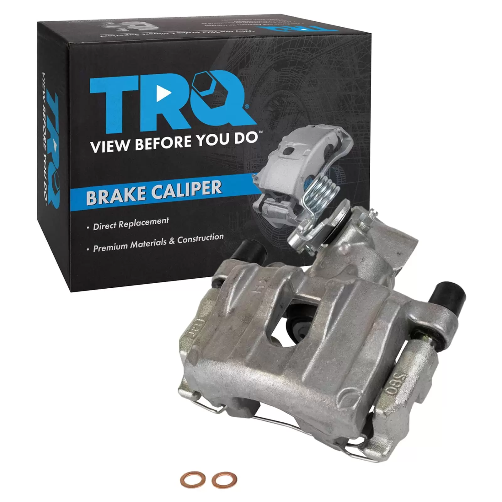 TRQ New Rear Brake Caliper Assembly w/ Bracket & Hardware RH for Mazda 3 CLA35220