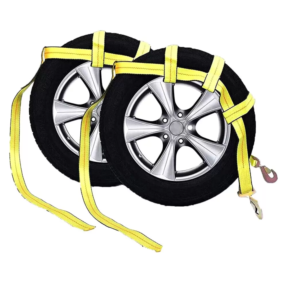 Teledu 2x Dolly Strap Tires w/Snap Hooks Yellow 2'' Webbing 12.000 lb