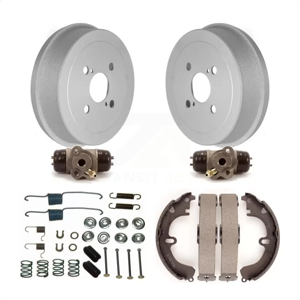 Transit Auto - Rear Coated Brake Drum Shoes Spring And Cylinders Kit (6Pc) For Toyota Corolla Non-ABS KGN-100124