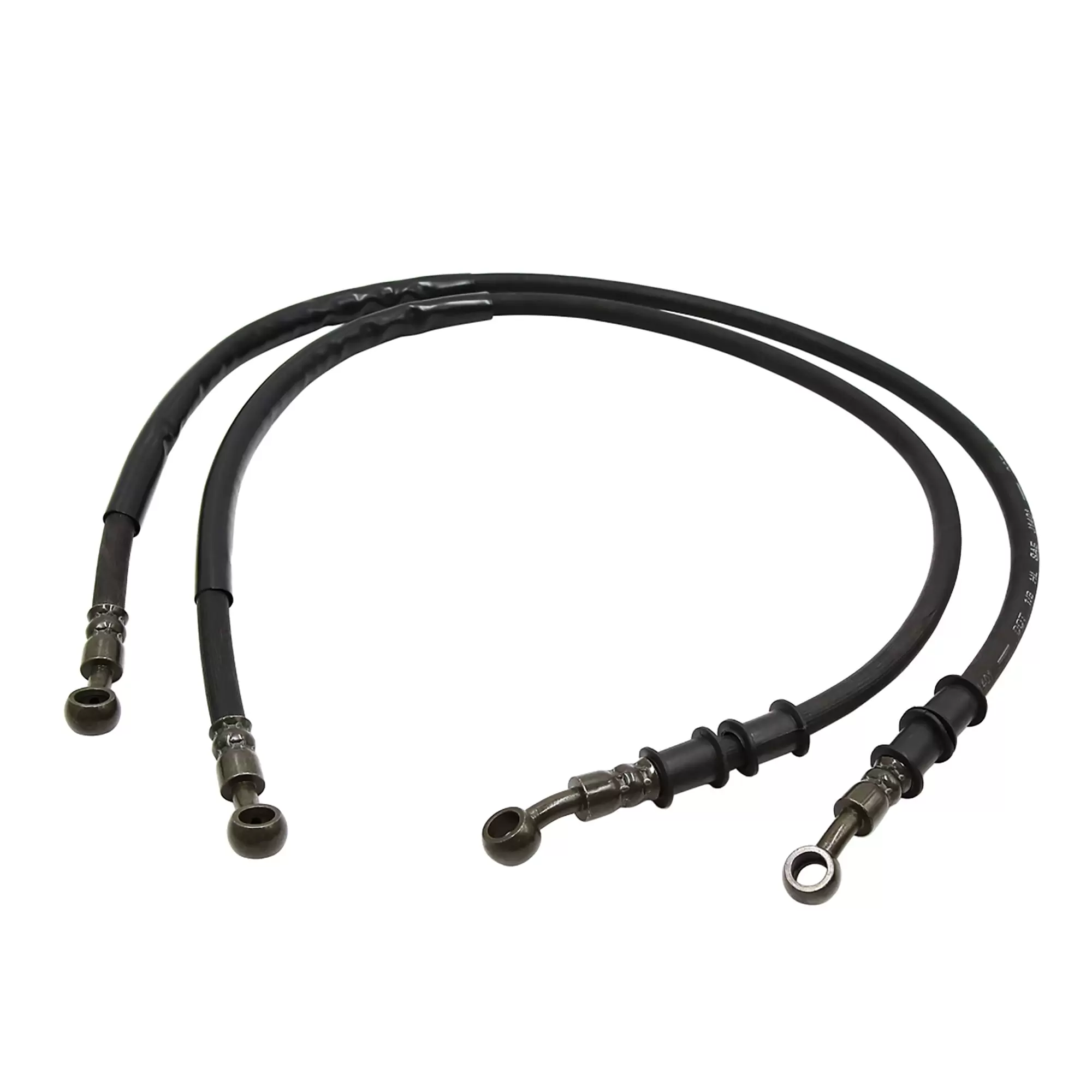 Unique Bargains 2pcs 85cm Black Metal Rubber Motorcycle Brake Hose Fuel Line Tube for GS125