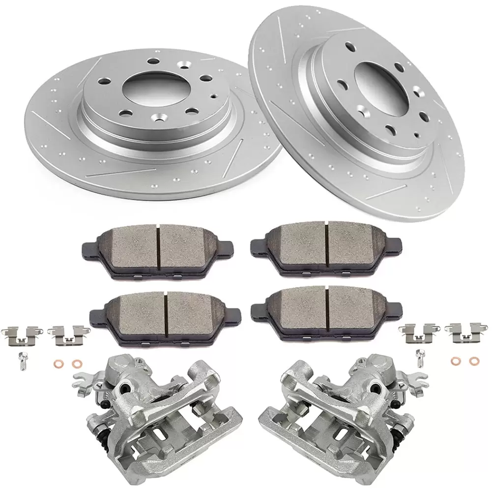 ECCPP Rear Brake Caliper Assembly + Brake Rotor + Cefor Ramic Brake Pad fit for 2006-2009 for Ford Fusion.2007-2009 for Lincoln MKZ.2006-2012 for Mazda 6.2006-2010 for Mercury Milan