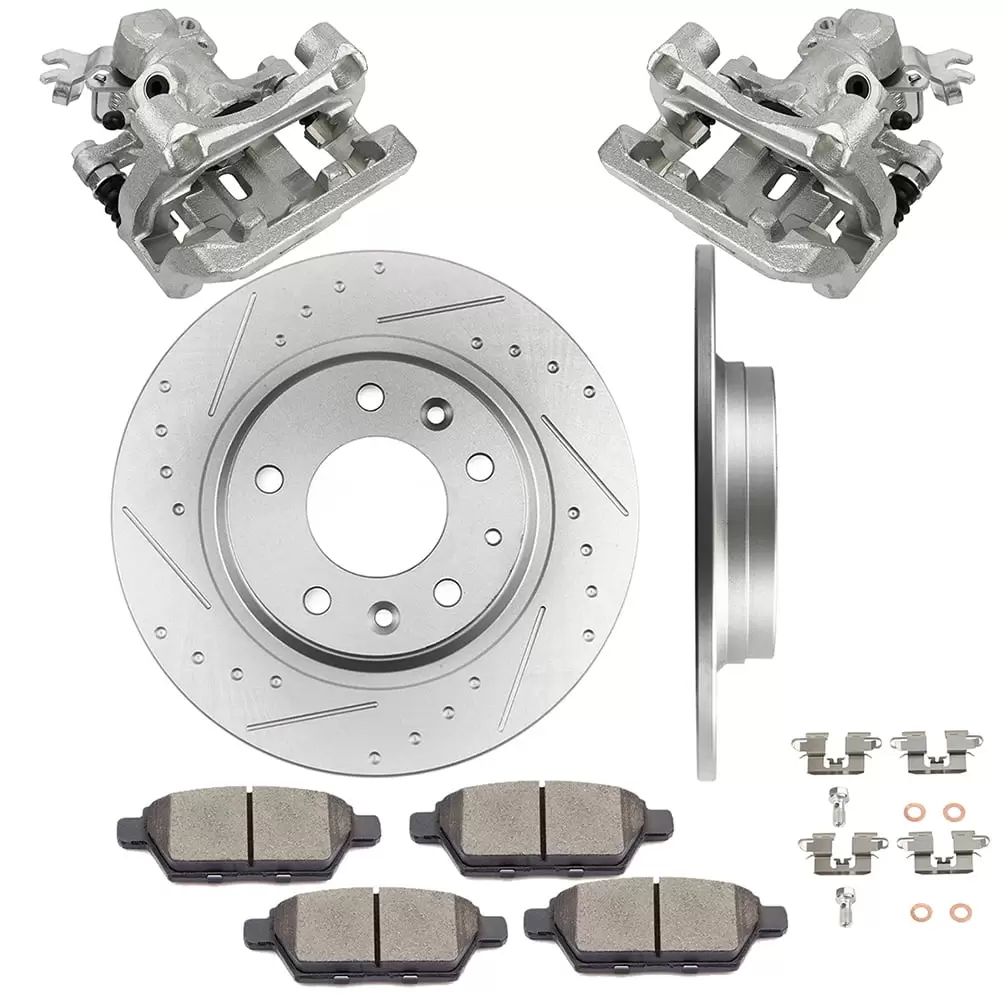 CCIYU Brake Kits with Calipers.Rear 2 Dics Rotors 4 Ceramic Pads & 2 Caliper fit for 2006-2009 for Ford for Fusion.2007-2009 for Lincoln MKZ.2006-2012 for Mazda 6.2006-2010 for Mercury Milan